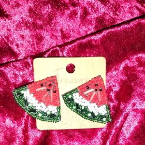 Watermelon Beaded Earrings
